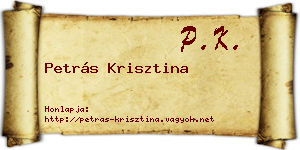 Petrás Krisztina névjegykártya