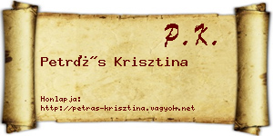 Petrás Krisztina névjegykártya